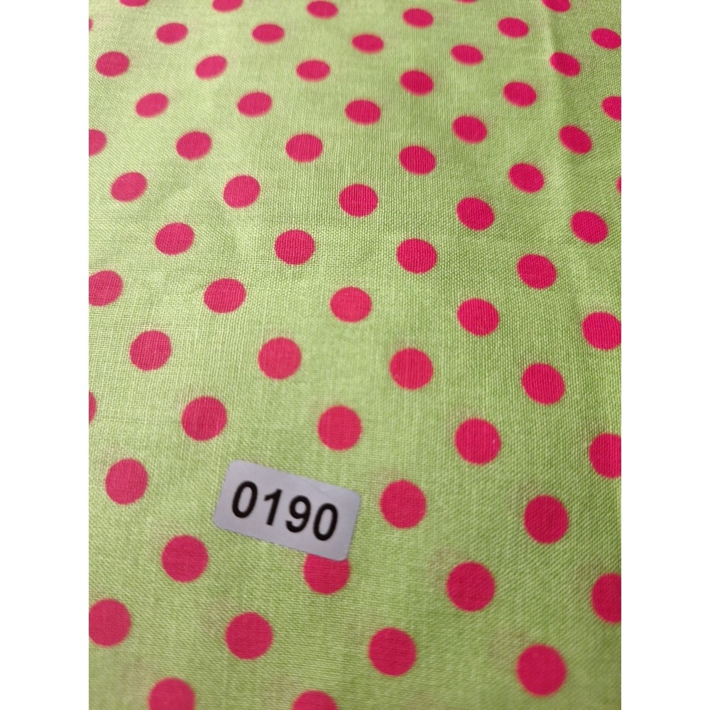 2+3/4 Yd Cotton Fabric Green N‎ Red Polka Dots Apparel  Crafting Quilting